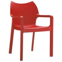 Diva Resin Outdoor Dining Arm Chair Red