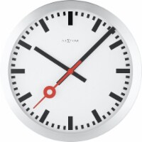 Station 9 or 13.8 Clock, Iconic Design, Clear Design, Red Second Hand, Silent Movement