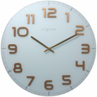 Classy Large 19.7 Glass Wall Clock, Timeless Design, Copper Hour Indication, Silent Movement