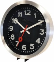 Station 9 or 13.8 Clock, Iconic Design, Clear Design, Red Second Hand, Silent Movement