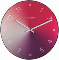 Gradient 15.75 Glass Wall Clock, Slim Metal Edge, Red Gradient, Subtle Circle Detail
