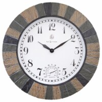 Aster 10.25 or 18 Garden Clock, Waterproof, Raw Stone Material, Time, Temp, Humidity