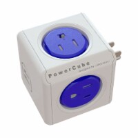 PowerCube Original 4-Outlet Adapter with USB Port - Cobalt Blue Perspective: Main