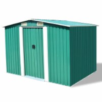 vidaXL Garden Storage Shed Green Metal 101.2 x80.7 x70.1