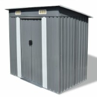 vidaXL Garden Shed Gray Metal 74.8 x48.8 x71.3