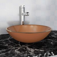 vidaXL Basin Tempered Glass 16.5 Brown