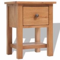 vidaXL Nightstand Solid Oak Wood 14.2 x11.8 x18.5 Brown