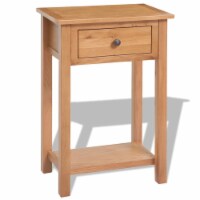 vidaXL Console Table Solid Oak Wood 19.7 x12.6 x29.5 Brown