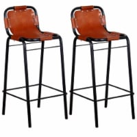 vidaXL Bar Stools 2 pcs Real Leather