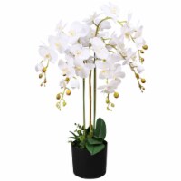 vidaXL Artificial Orchid Plant with Pot 29.5 White