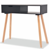 vidaXL Console Table Solid Pinewood 31.5 x11.8 x28.3 Black