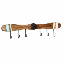 vidaXL Wall-Mounted Coat Rack 6 Hooks Solid Sheesham Wood 42.5''x2.4 x7.5