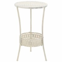 vidaXL Bistro Table Vintage Style Round Metal 15.7 x27.5 White