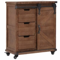 vidaXL Storage Cabinet Solid Fir Wood 25.2 x13.2 x29.5 Brown