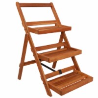 vidaXL 3-Tier Plant Stand 19.7 x24.8 x31.5 Solid Acacia Wood