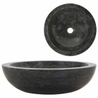 vidaXL Sink 15.7 x4.7 Marble Black