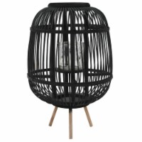 vidaXL Freestanding Candle Lantern Holder Bamboo Black