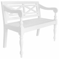 vidaXL Batavia Bench 38.6 Solid Mahogany Wood White