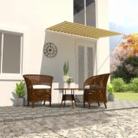 vidaXL Retractable Awning 78.7 x59.1 Yellow and White