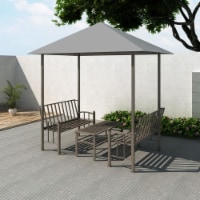 vidaXL Garden Pavilion with Table and Benches 98.4 x59.1 x94.5  Anthracite
