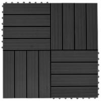 vidaXL 11 pcs Decking Tiles WPC 11.8 x11.8 1 sqm Black