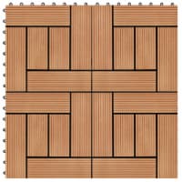 vidaXL 11 pcs Decking Tiles WPC 11.8 x11.8 1 sqm Teak Color