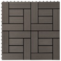 vidaXL 11 pcs Decking Tiles WPC 11.8 x11.8 1 sqm Dark Brown