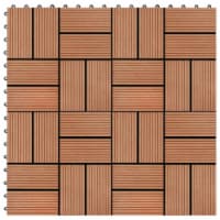 vidaXL 11 pcs Decking Tiles WPC 11.8 x11.8 1 sqm Teak Color