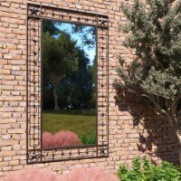 vidaXL Garden Wall Mirror Rectangular 23.6 x43.3 Black