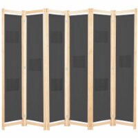 vidaXL 6-Panel Room Divider Gray 94.5 x66.9 x1.6 Fabric