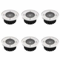 vidaXL Solar 6 Pcs Round Ground Spot