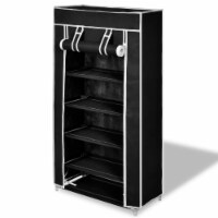 Fabric Shoe Cabinet with Cover 23 x 11 x 42 Black