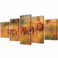 Canvas Wall Print Set Lions 39  x 20