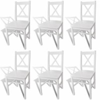 vidaXL Dining Chairs 6 pcs White Pinewood