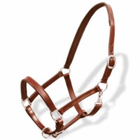 vidaXL Headcollar Stable Halter Real Leather Adjustable Brown Cob