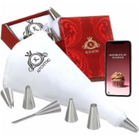 KITCHTIC Piping Bag Set - Large Reusable Cotton, Nozzles & E-Book