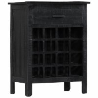 vidaXL Wine Rack Black 22 x13.8 x29.5  Solid Mango Wood
