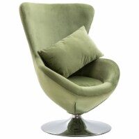 vidaXL Swivel Egg Chair with Cushion Light Green Velvet 1 pcs