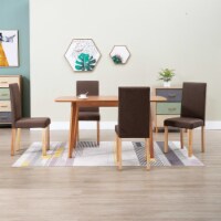 vidaXL Dining Chairs 4 pcs Brown Fabric