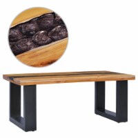 vidaXL Coffee Table 39.3 x19.6 x15.7  Solid Teak Wood and Polyresin