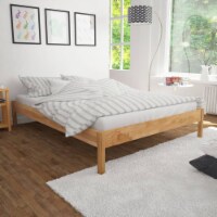 vidaXL Bed Frame Solid Oak Wood 59.8 x79.9