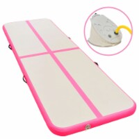 vidaXL Inflatable Gymnastics Mat with Pump 275.6 x39.4 x3.9 PVC Pink