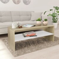 vidaXL Coffee Table White and Sonoma Oak 39.4 x15.7 x15.7 Engineered Wood