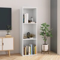 vidaXL Book Cabinet/TV Stand White 14.2 x11.8 x44.9 Engineered Wood