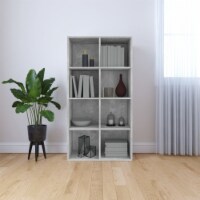vidaXL Book Cabinet/Sideboard Concrete Gray 26 x11.8 x51.2 Engineered Wood