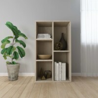 vidaXL Book Cabinet/Sideboard Sonoma Oak 19.7 x9.8 x31.5 Engineered Wood