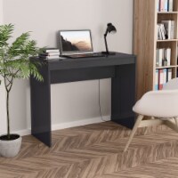 vidaXL Desk High Gloss Gray 35.4 x 15.7 x 28.3 Engineered Wood