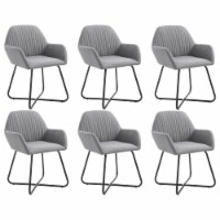 vidaXL Dining Chairs 6 pcs Light Gray Fabric