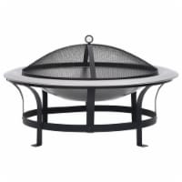 vidaXL Outdoor Fire Pit with Grill Stainless Steel 29.9