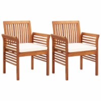 vidaXL Patio Dining Chairs with Cushions 2 pcs Solid Acacia Wood